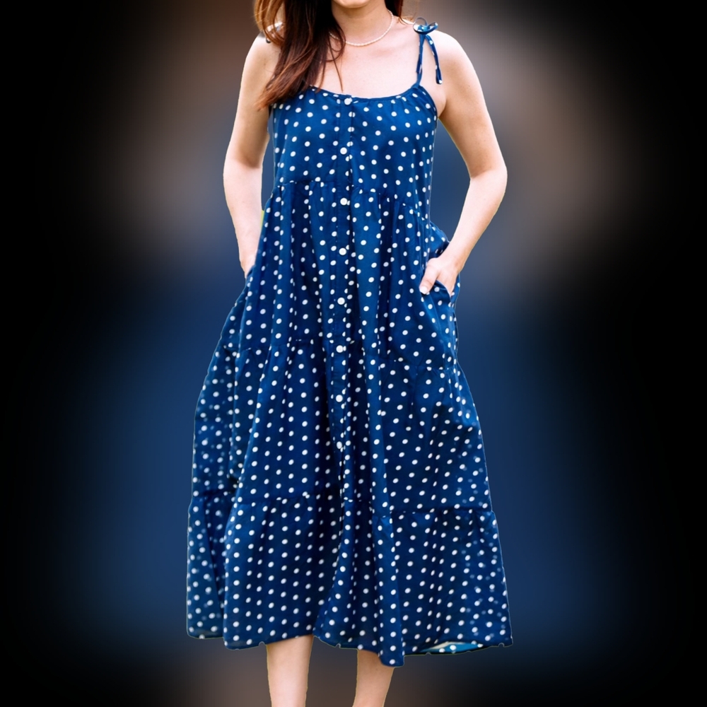 Kiel James Patrick Grace Polka Dot Maxi Dress